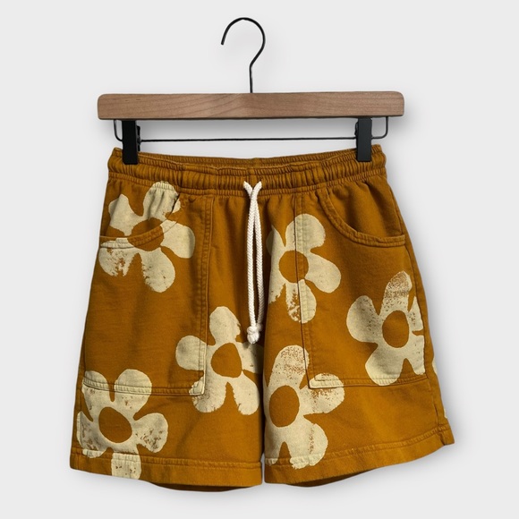 Big Bud Press Pants - Big Bud Press Paint Stamp Daisy Sweat Shorts XS Retro Floral